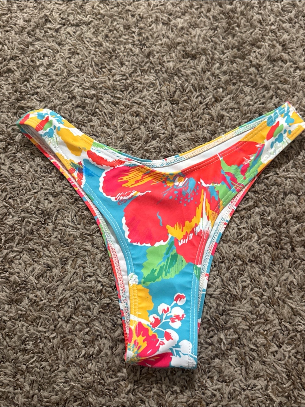 Floral Bikini Bottoms in Turquoise & Coral